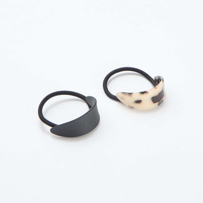 Lot de 2 élastiques avec bijoux fantaisies NOIR