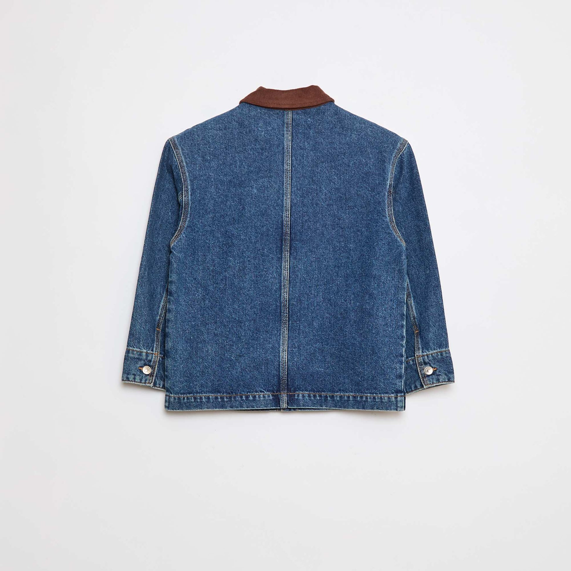 Surchemise en jean avec col en velours BLEU