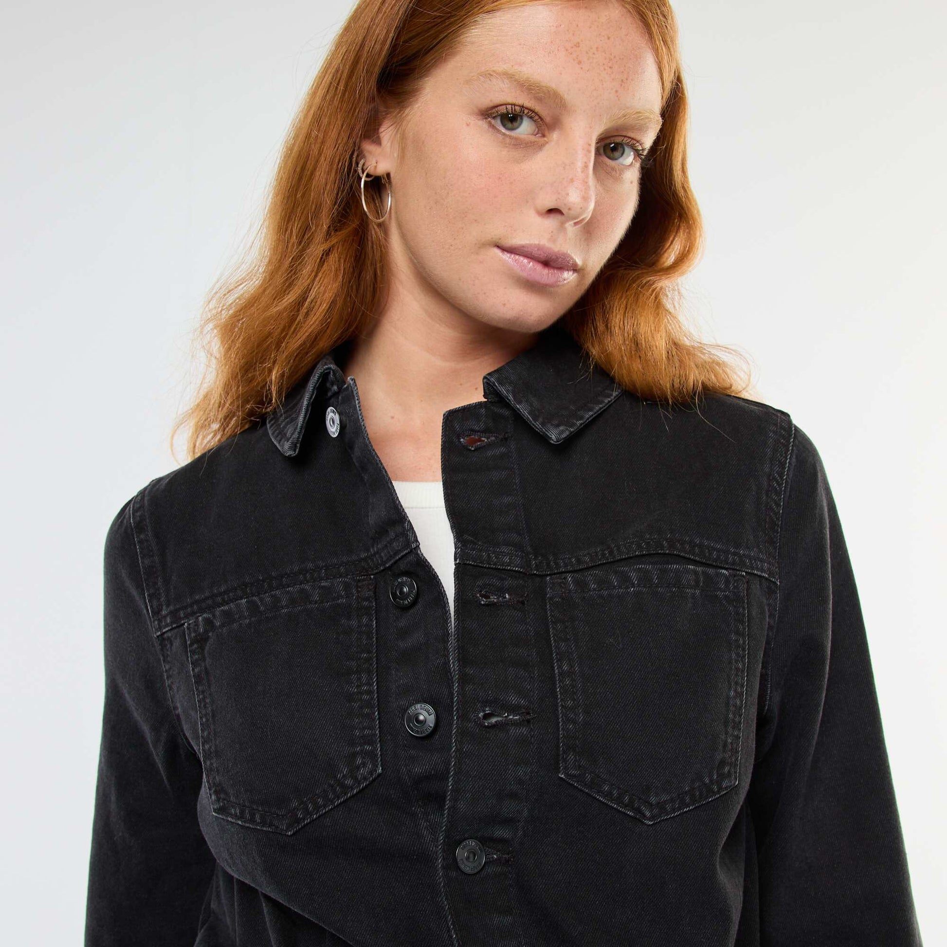Robe chemise en denim GRIS