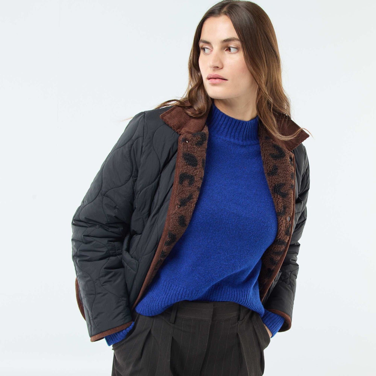 Veste chaude réversible NOIR