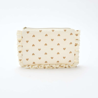 Trousse de toilette en gaze de coton CRèME