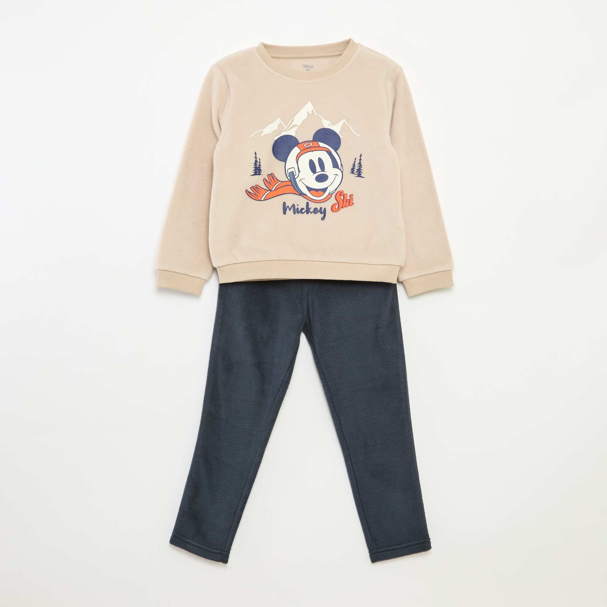 Ensemble de pyjama 'Disney' 'Mickey' en polaire BEIGE
