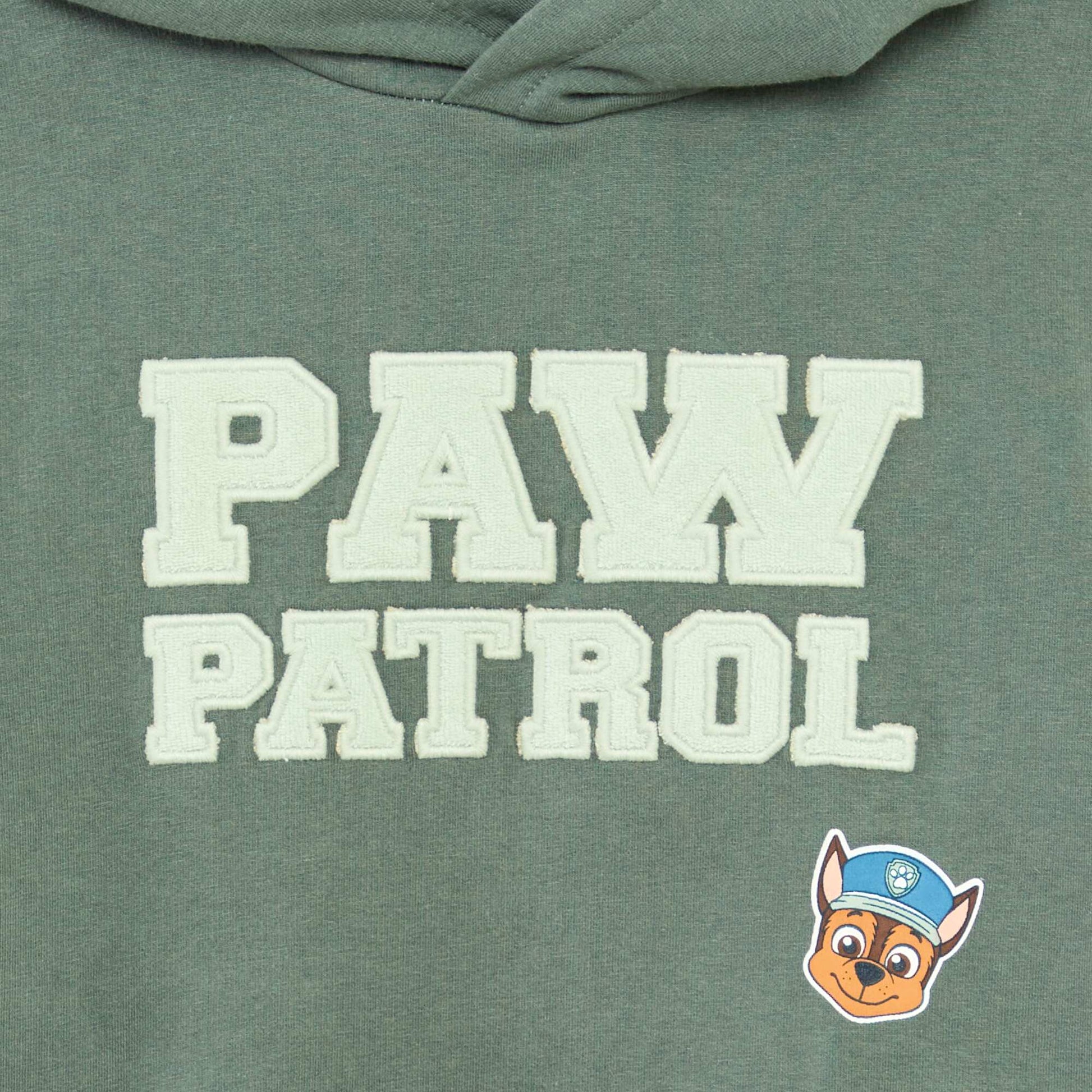 Sweat à capuche 'Patpatrouille' en polaire coton VERT