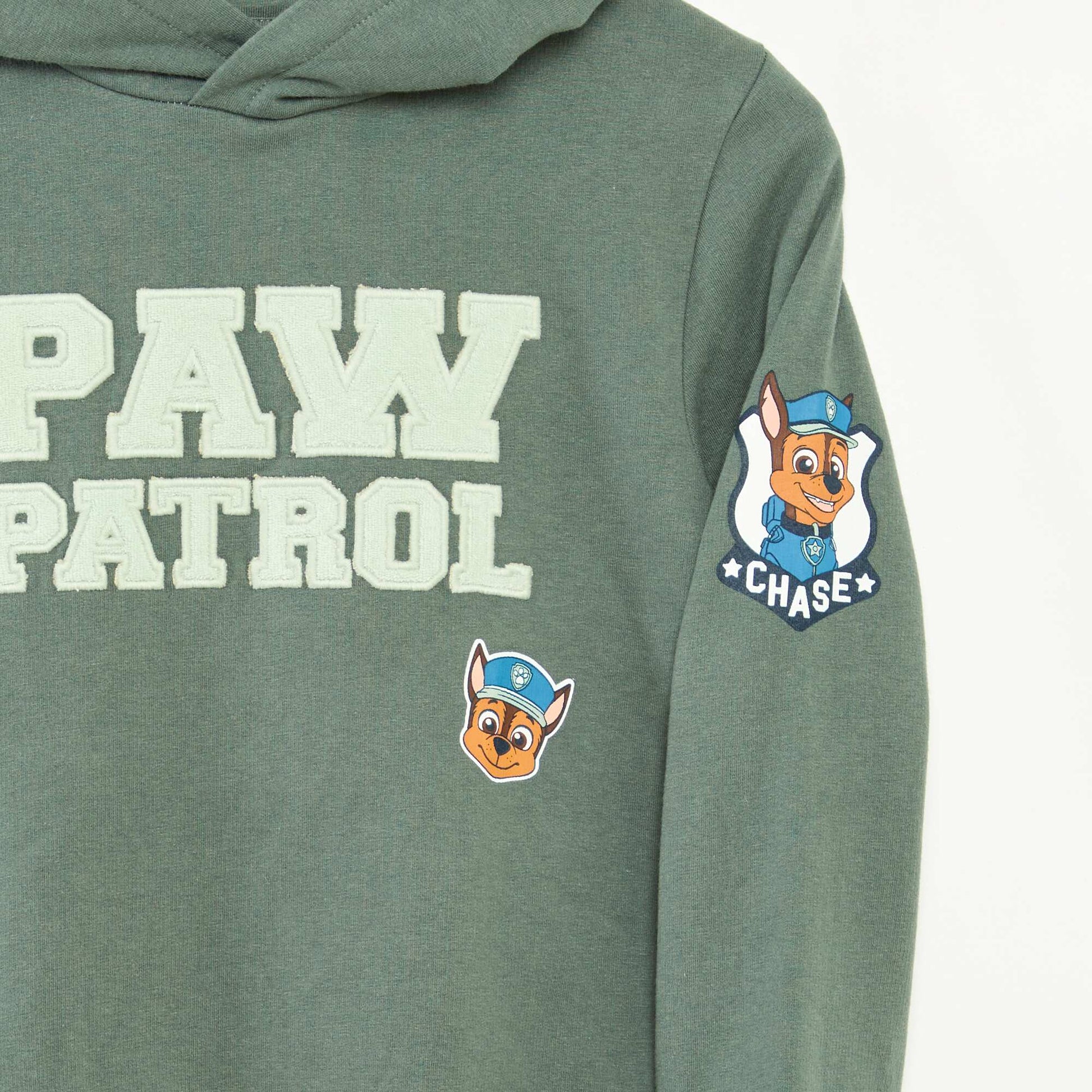 Sweat à capuche 'Patpatrouille' en polaire coton VERT