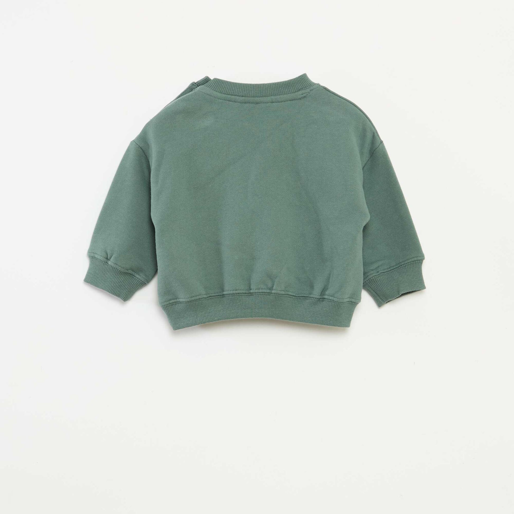 Sweat imprimé animé 'Snoopy' en polaire coton VERT