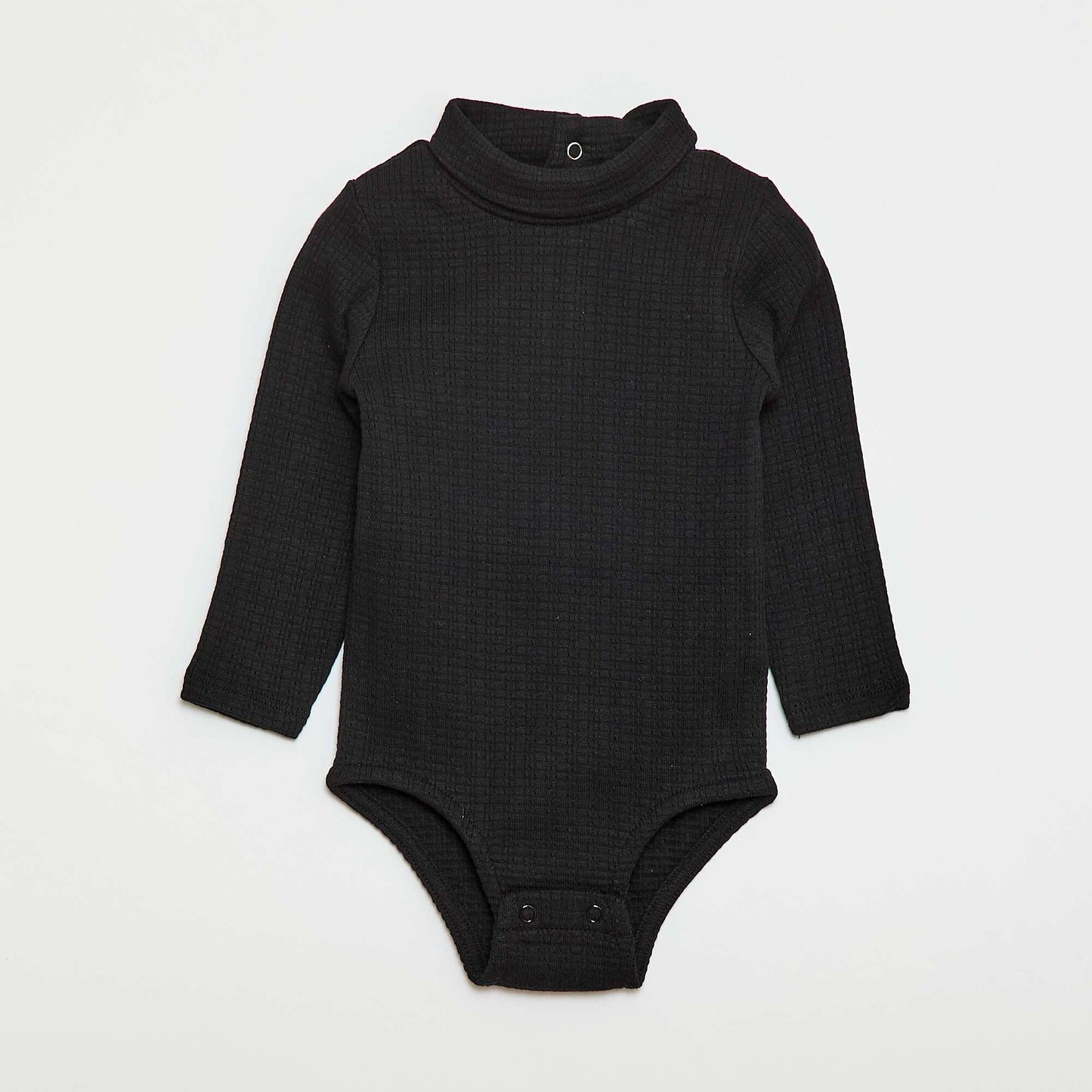 Body en maille pointelle avec col montant NOIR