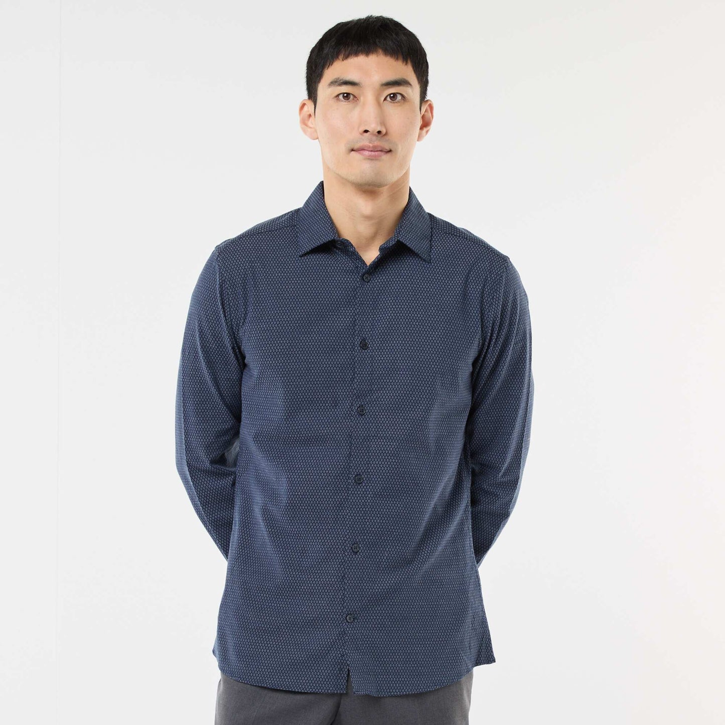 Chemise dobby coupe slim BLEU