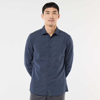 Chemise dobby coupe slim BLEU