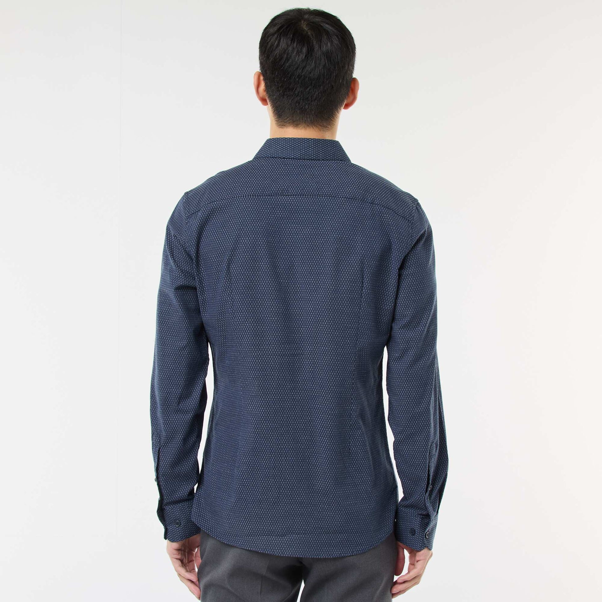 Chemise dobby coupe slim BLEU
