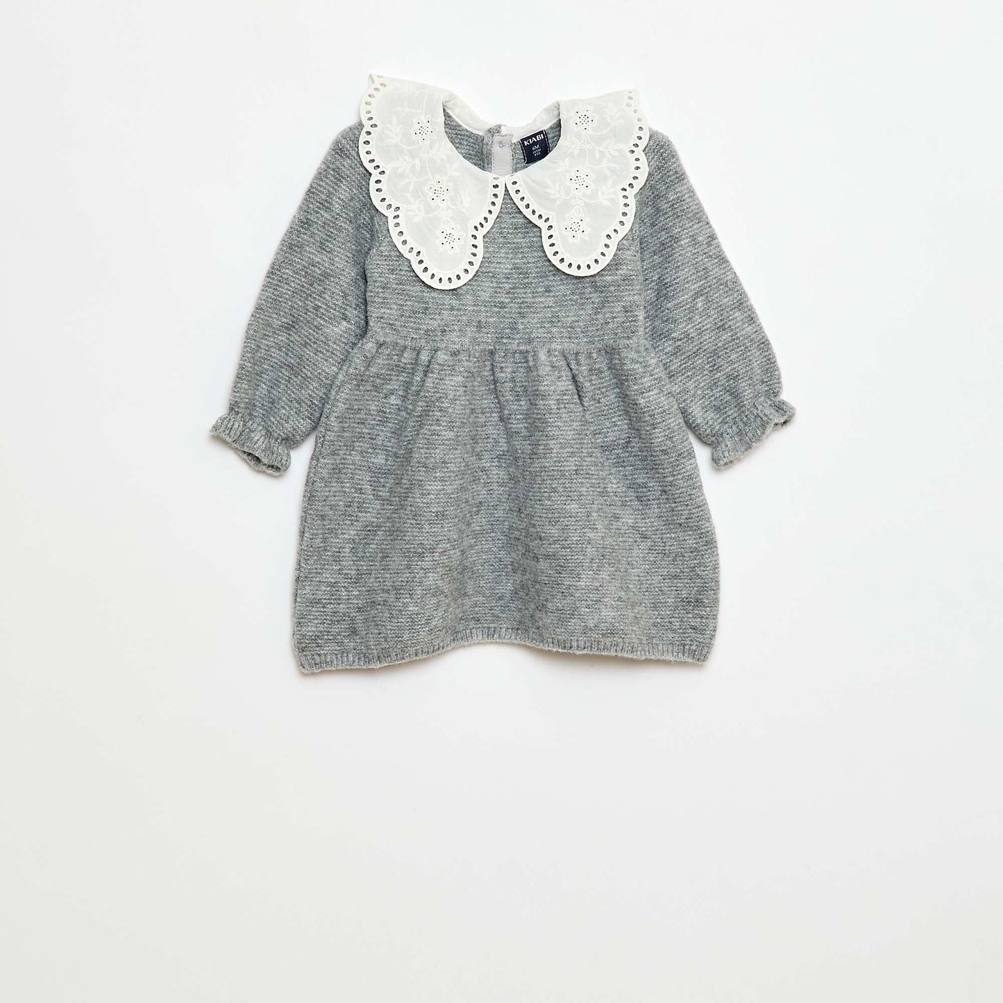 Robe en tricot avec col claudine GRIS