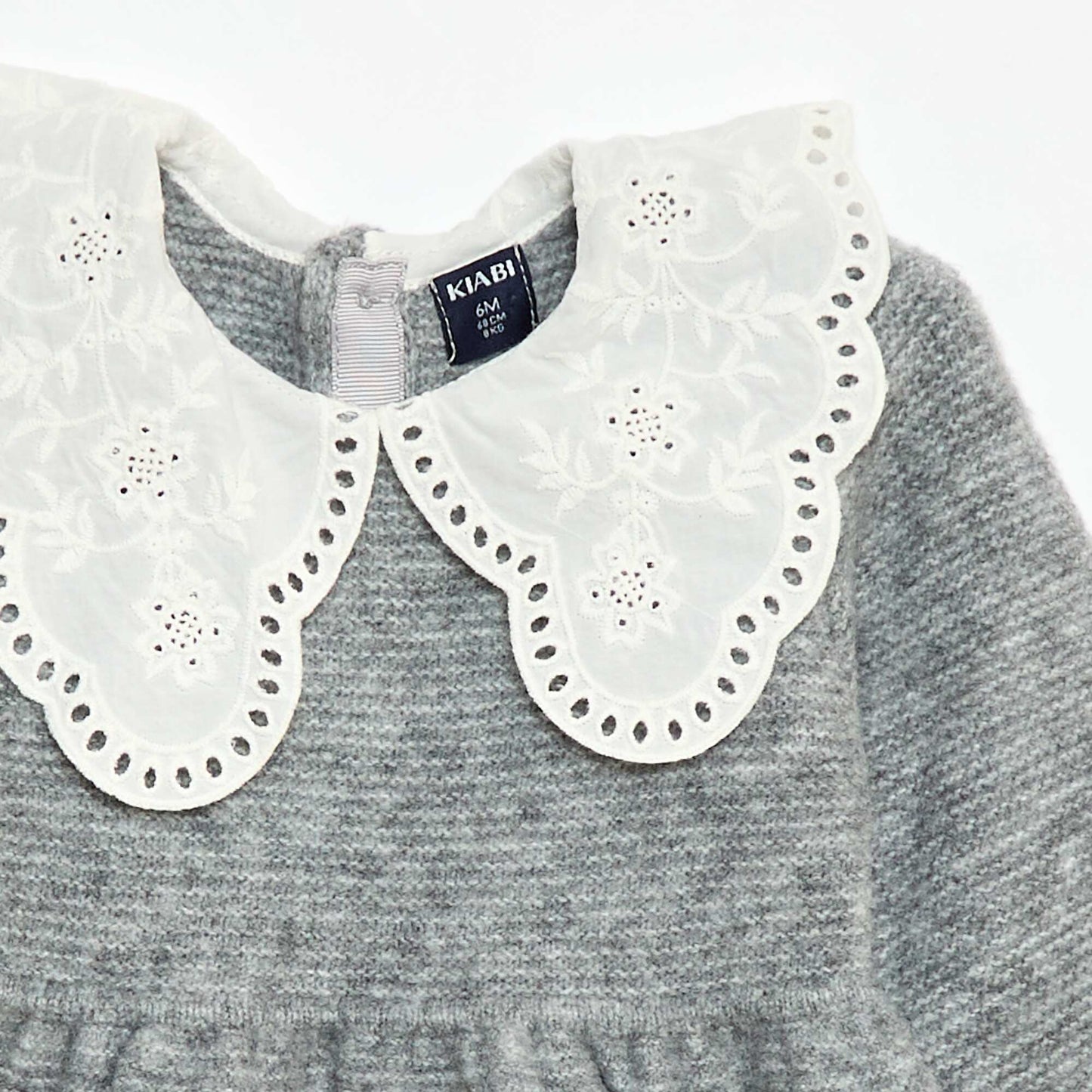 Robe en tricot avec col claudine GRIS