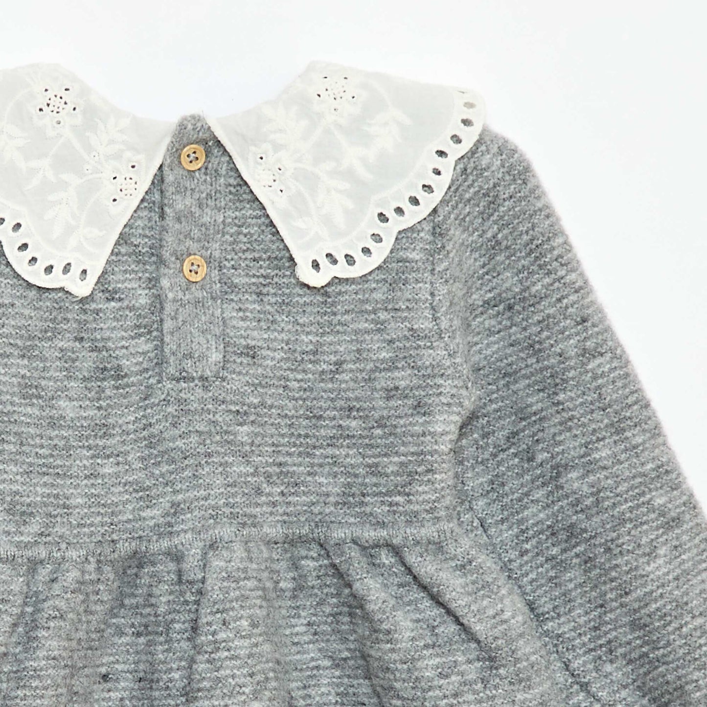 Robe en tricot avec col claudine GRIS