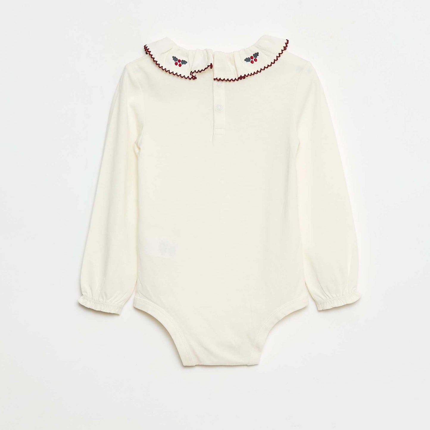 Body avec col claudine et manches longues BLANC