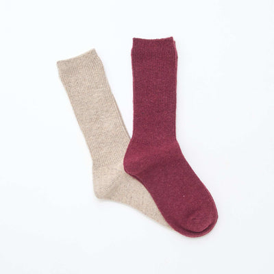 Lot de 2 paires de chaussettes chaudes unies ROUGE
