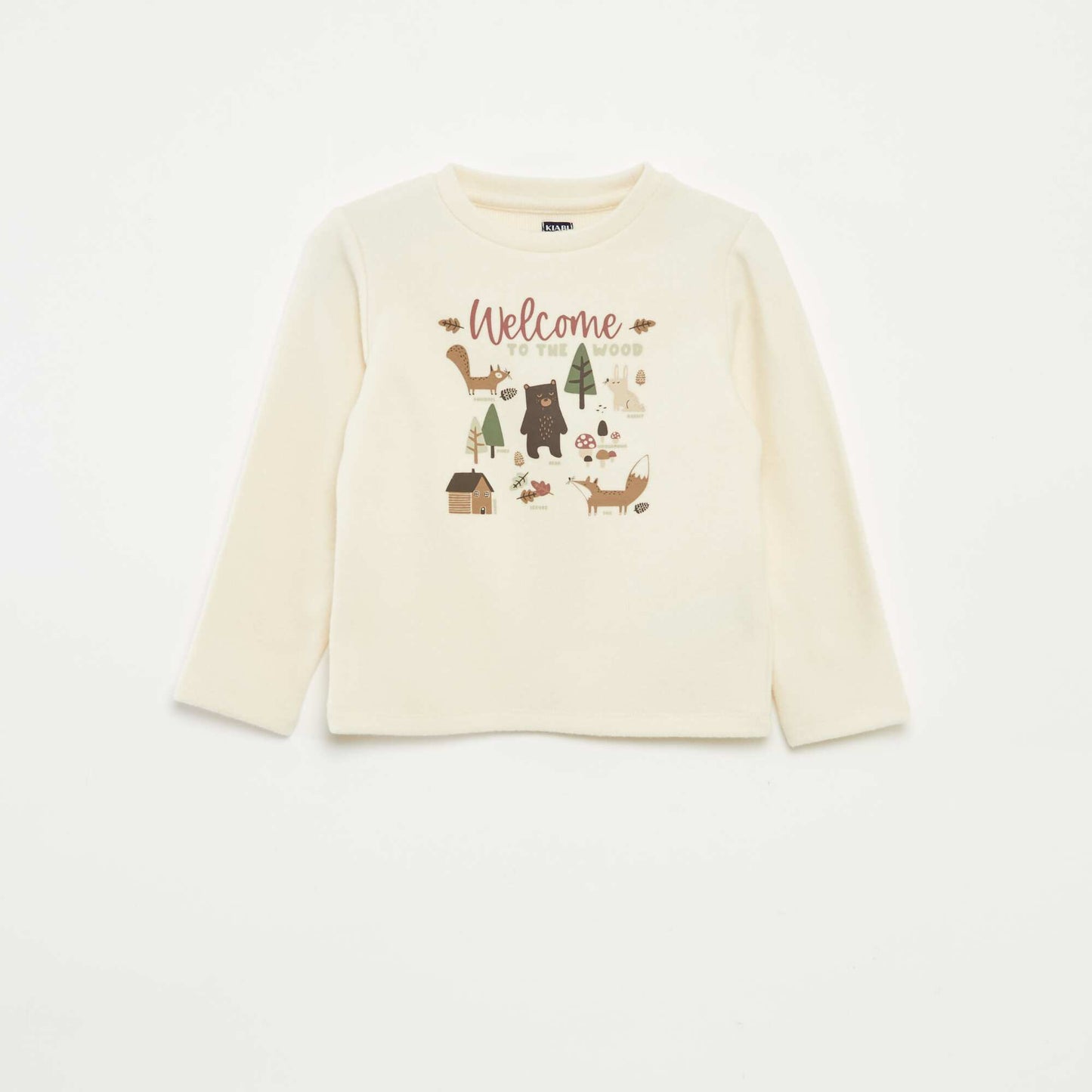 Tee-shirt imprimé en maille doudou BLANC