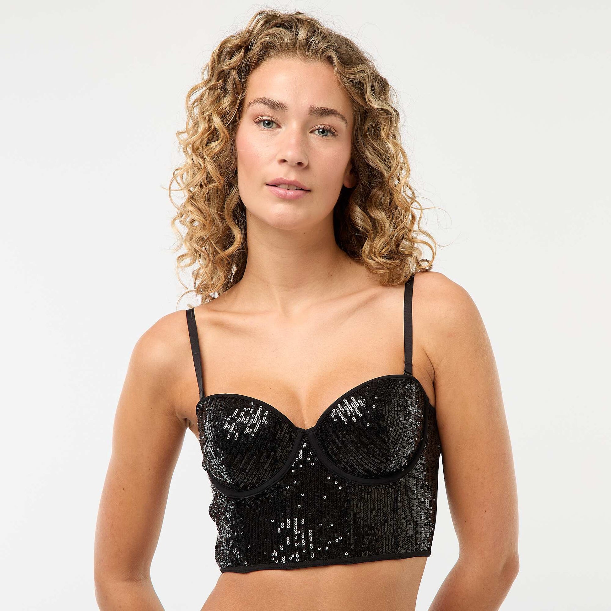 Soutien-gorge bustier en sequins NOIR