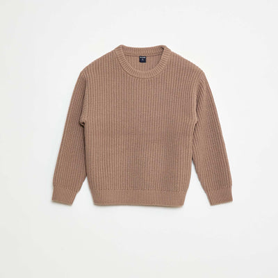 Pull tricoté en color block BEIGE