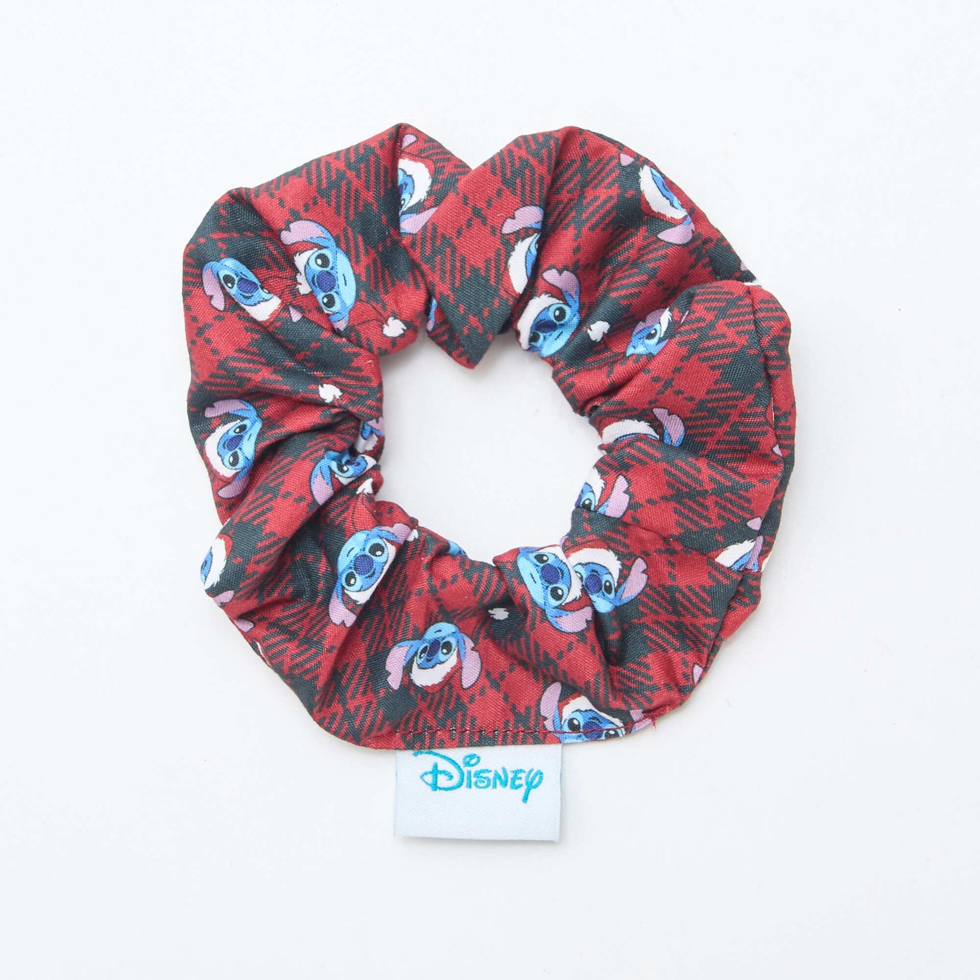 Pochette chouchou + pince cheveux + brosse 'Disney' 'Stitch' ROUGE