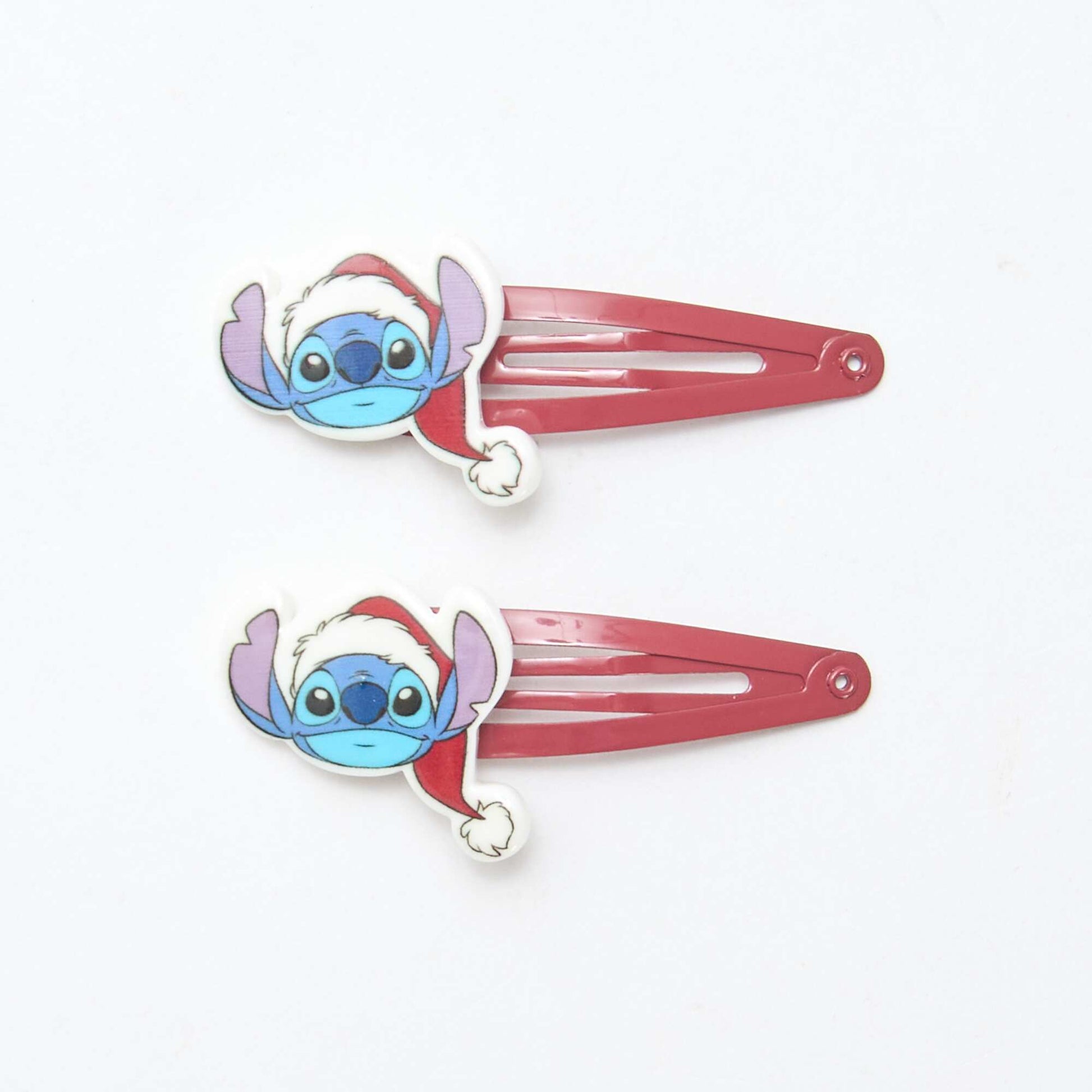 Pochette chouchou + pince cheveux + brosse 'Disney' 'Stitch' ROUGE