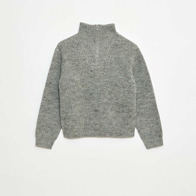 Pull chaud rayé GRIS