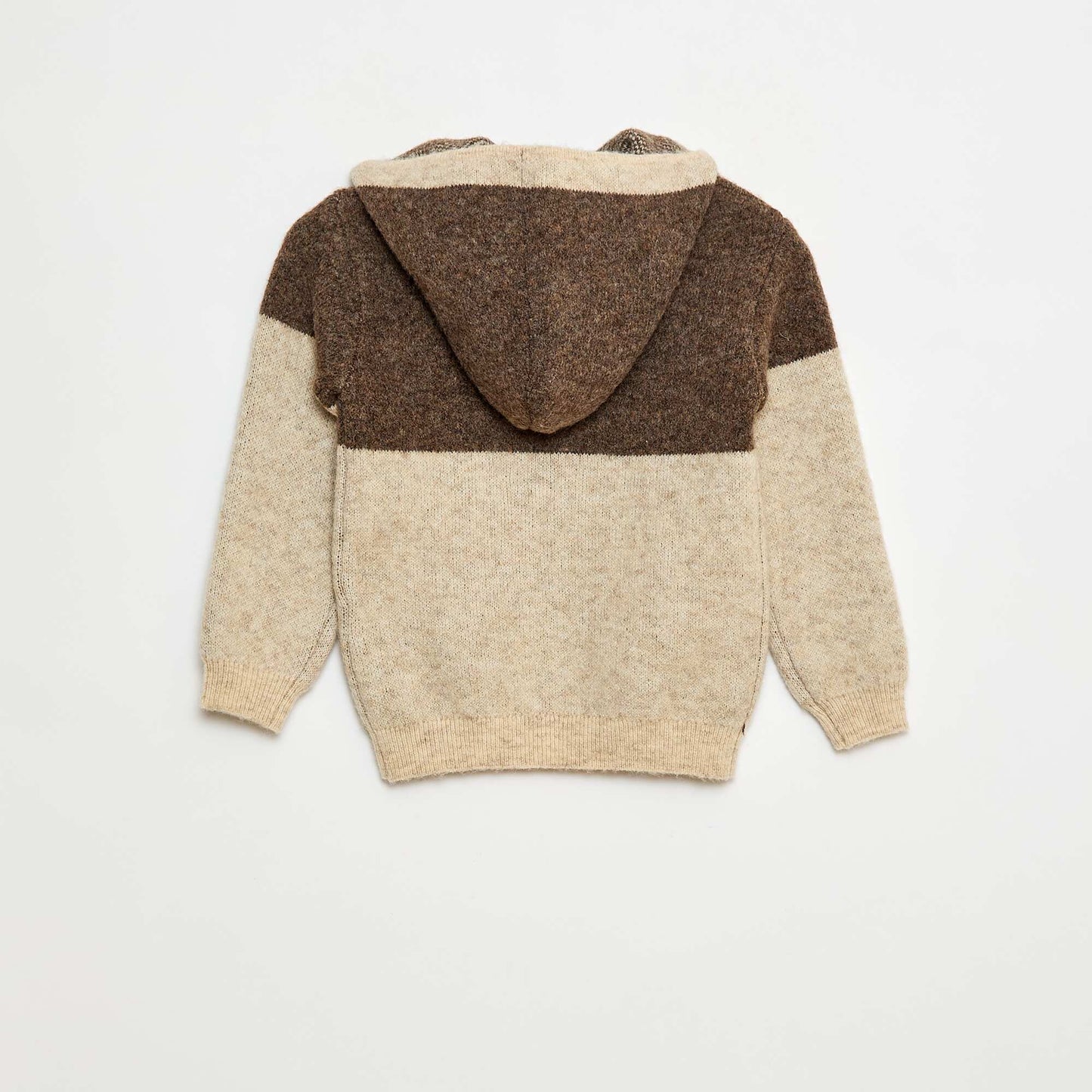 Pull à capuche color bloc MARRON