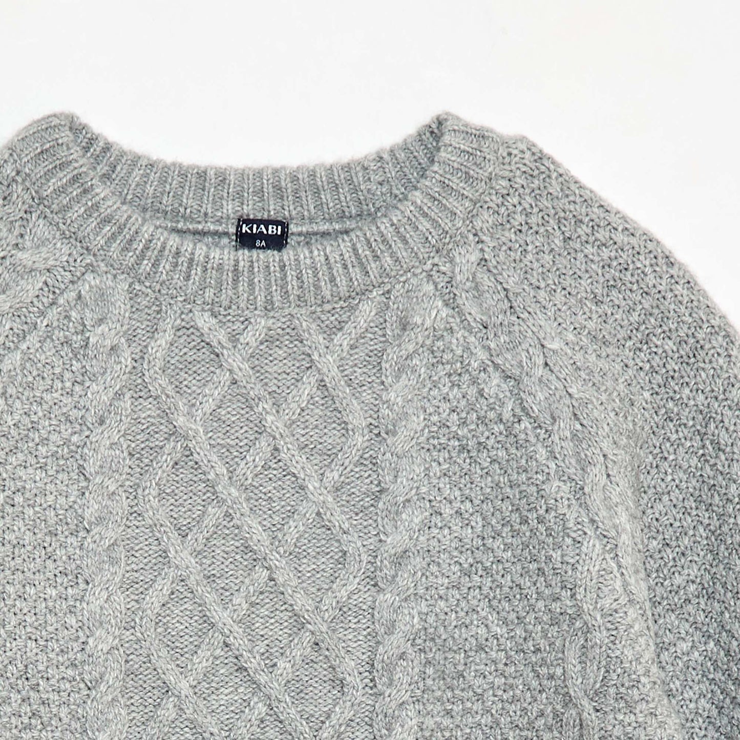 Pull col rond chaud uni GRIS