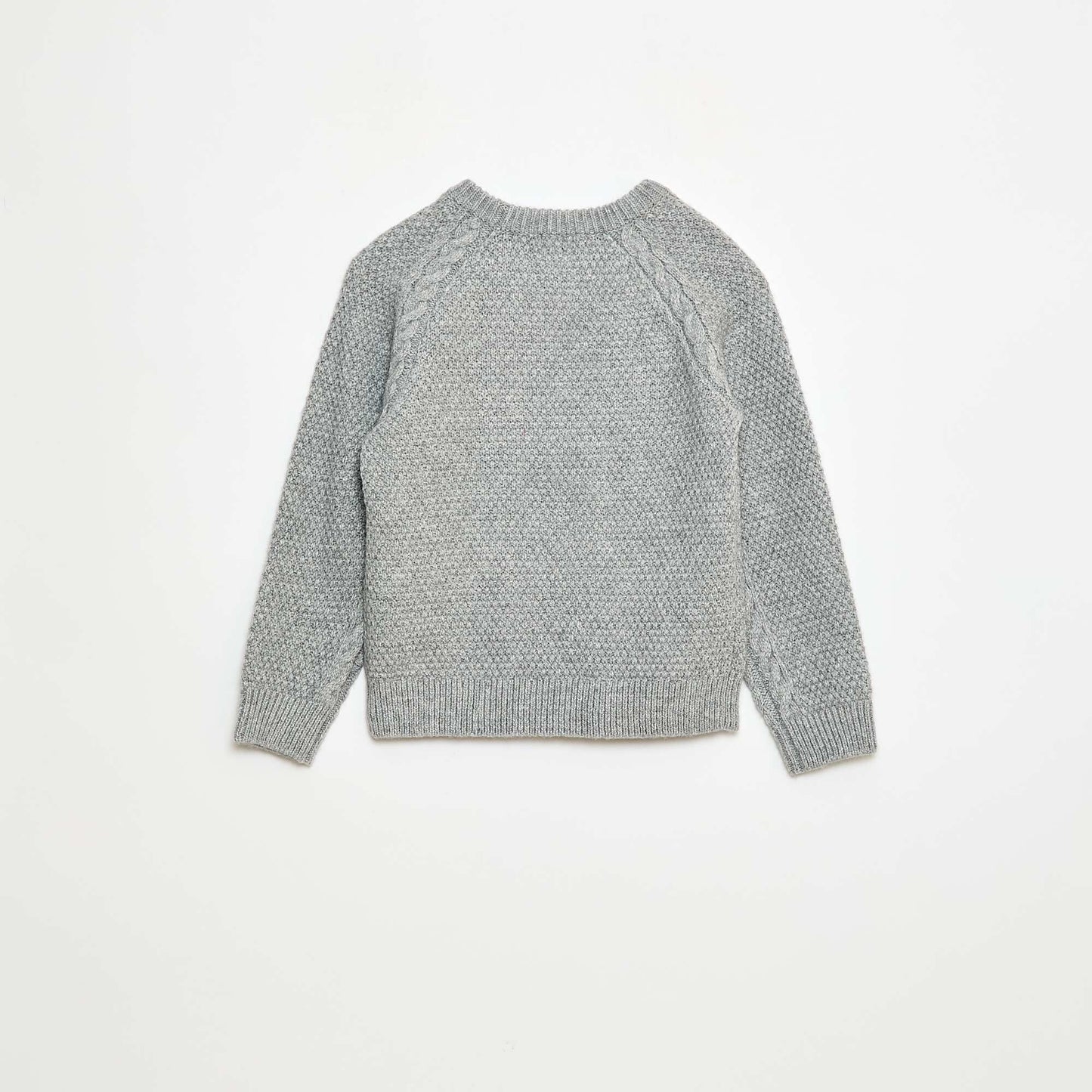 Pull col rond chaud uni GRIS