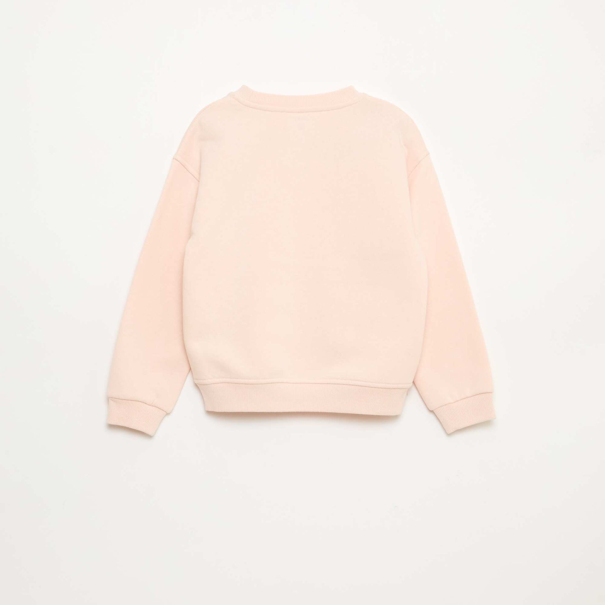 Sweat en molleton avec animation strass ROSE