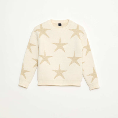 Pull en maille col rond JAUNE