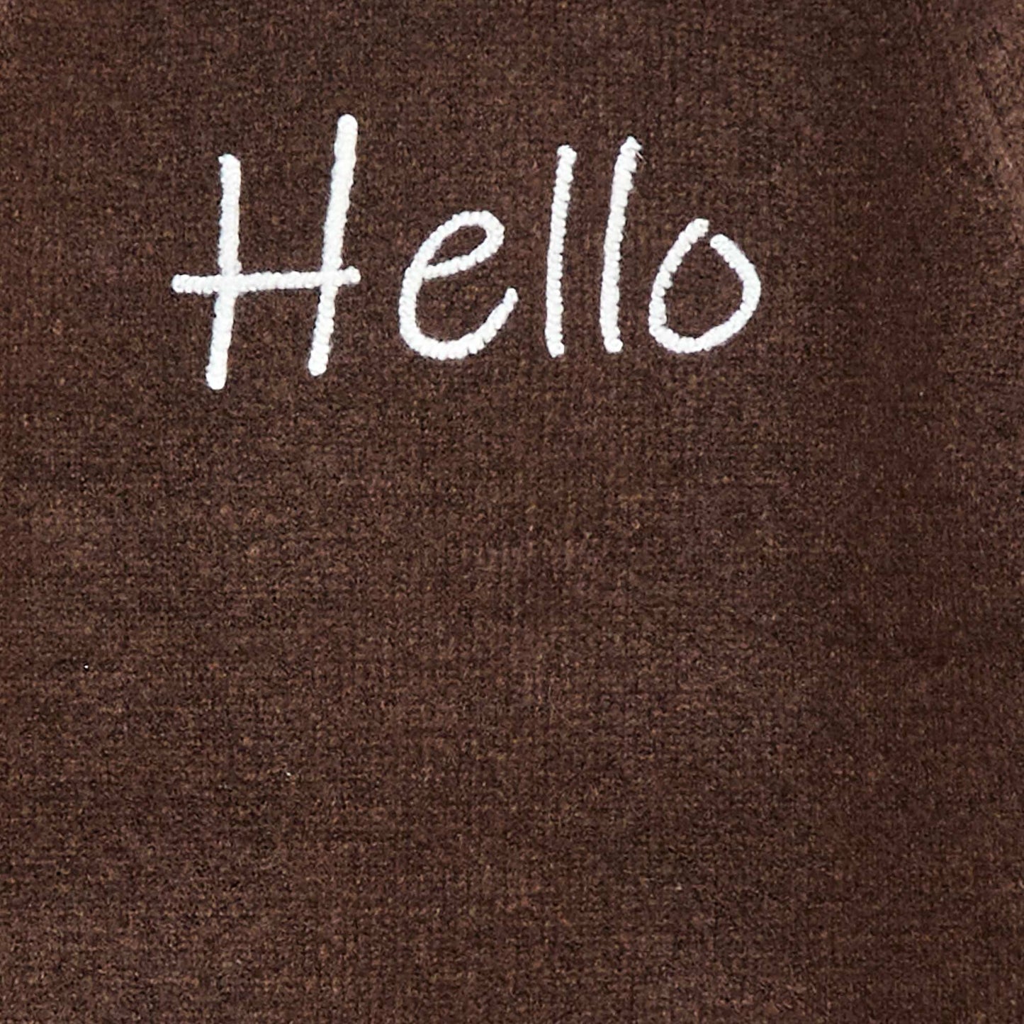 Pull col rond animé MARRON