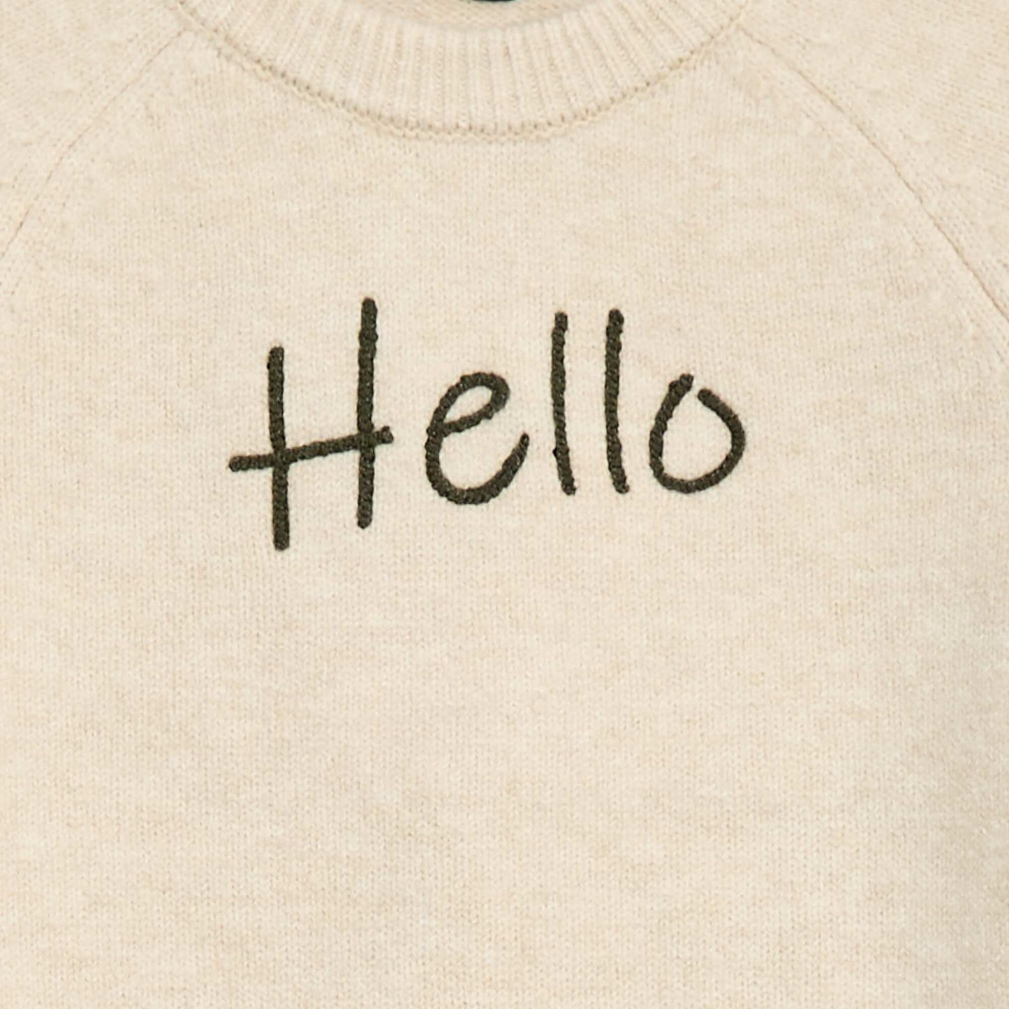 Pull col rond animé BEIGE