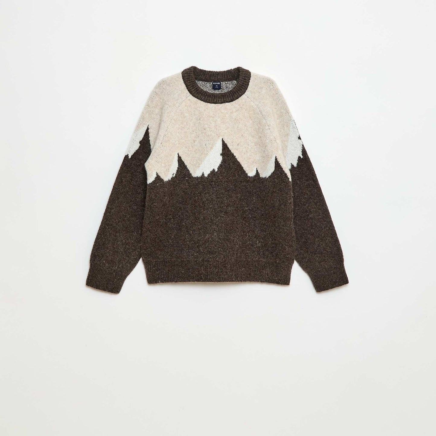 Pull col rond animé BEIGE