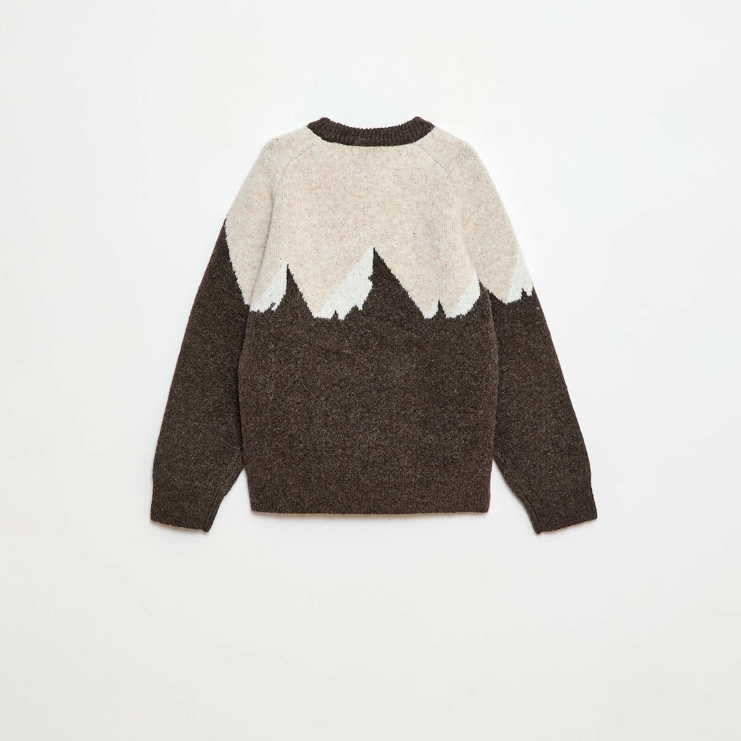 Pull col rond animé BEIGE