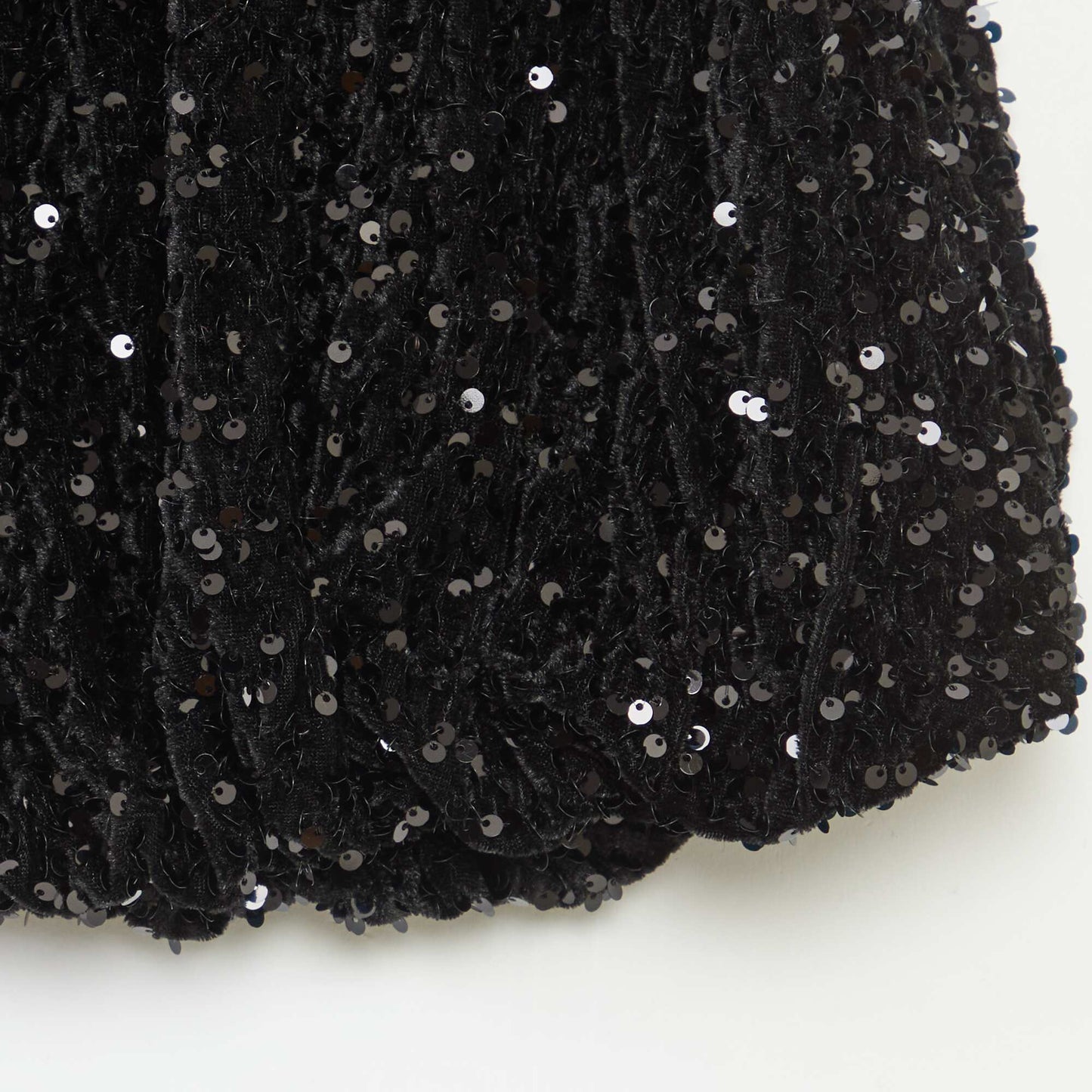Jupe courte en sequins unie NOIR