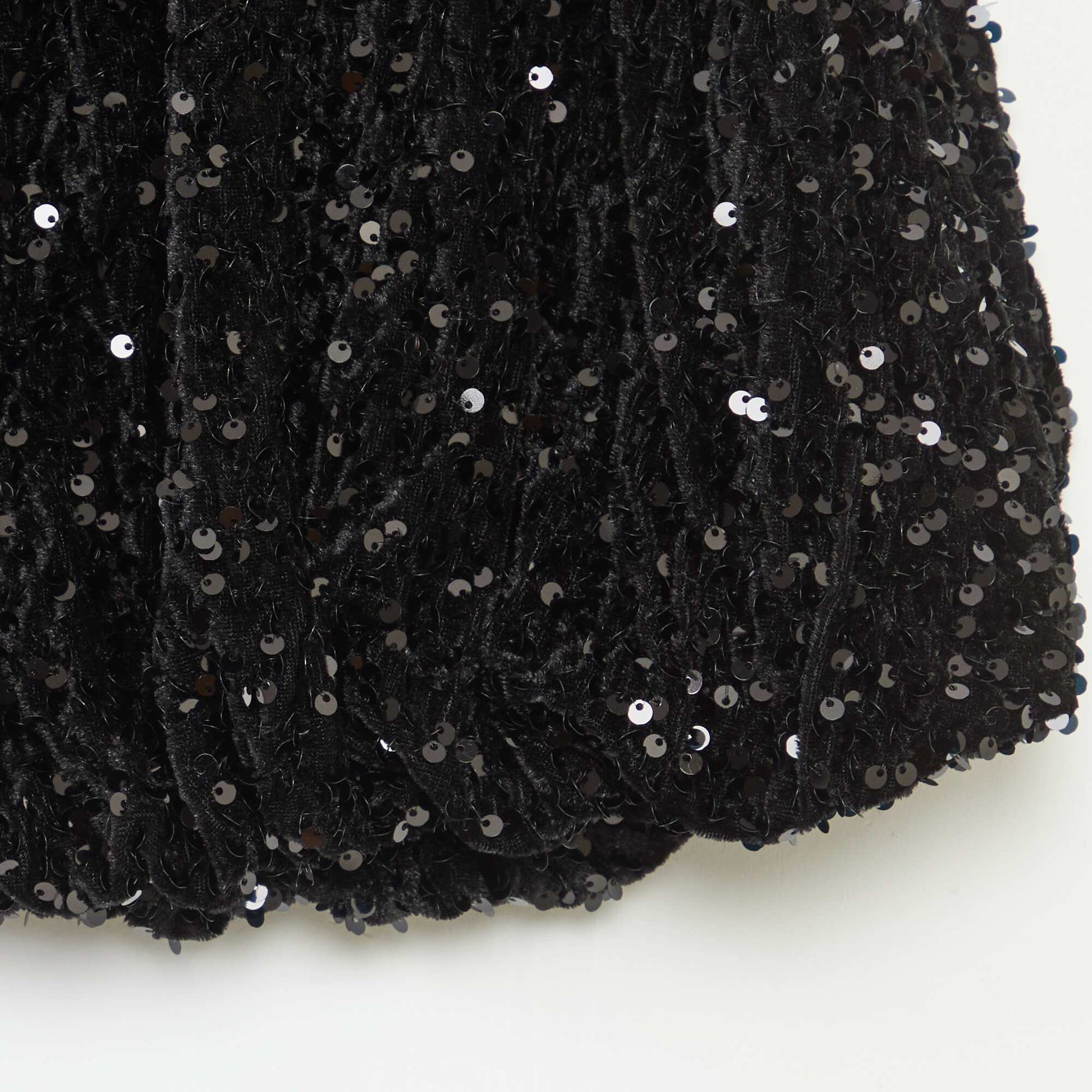 Jupe courte en sequins unie NOIR
