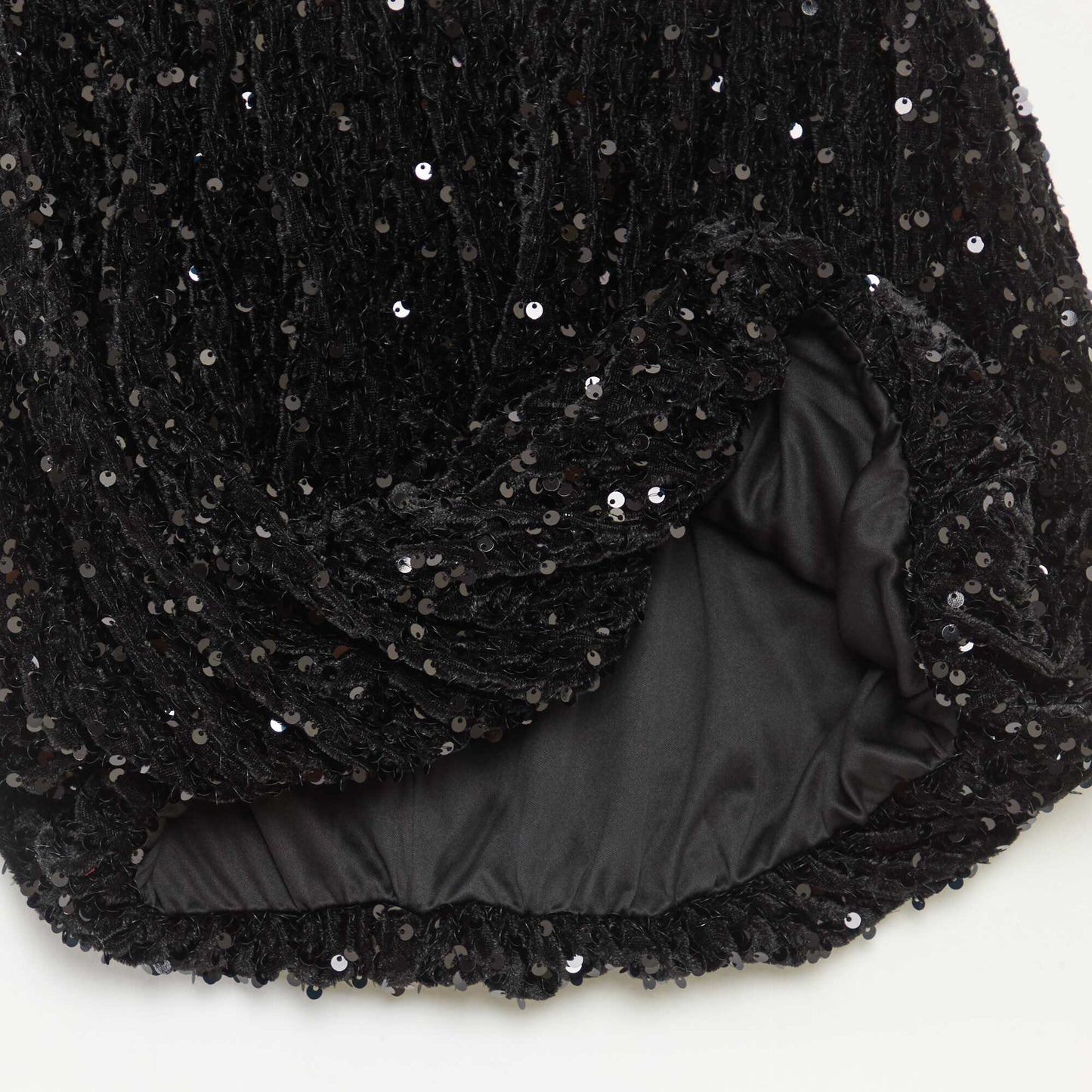 Jupe courte en sequins unie NOIR