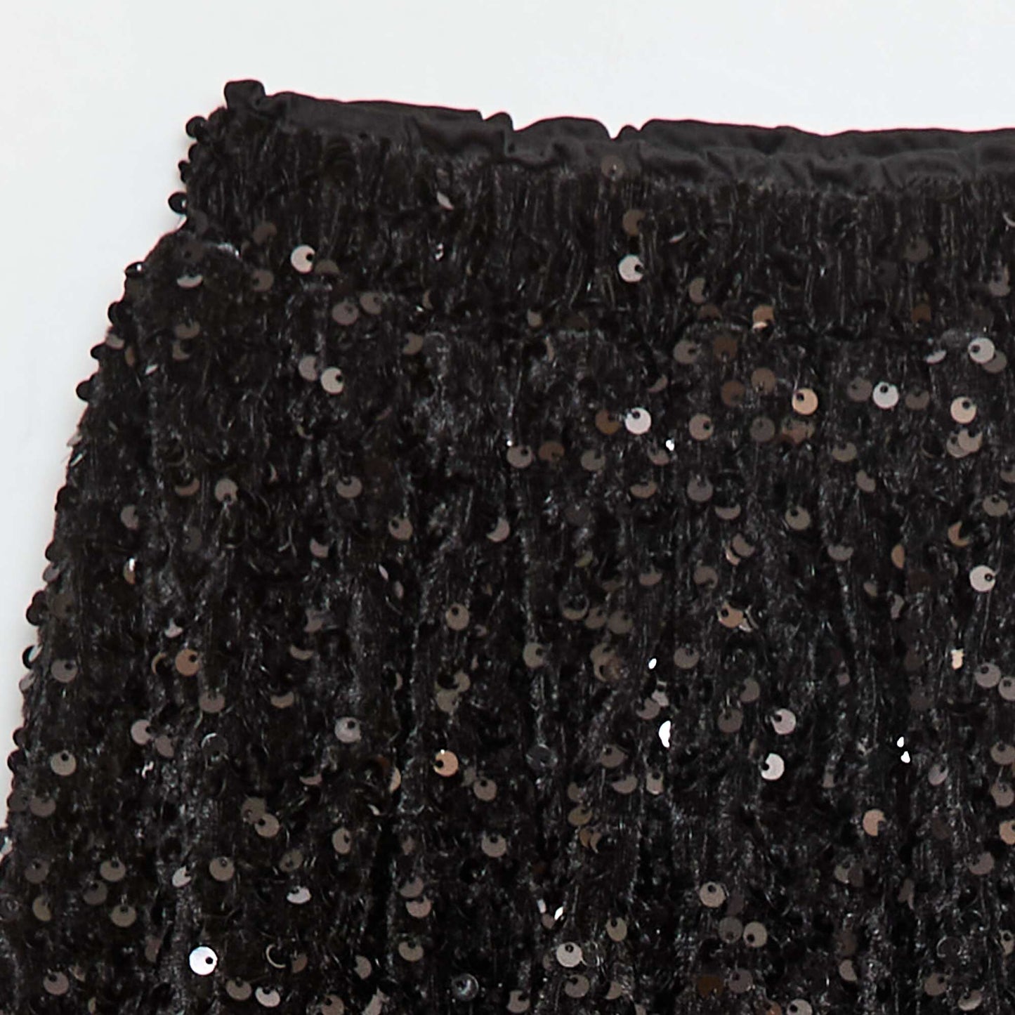 Jupe courte en sequins unie NOIR