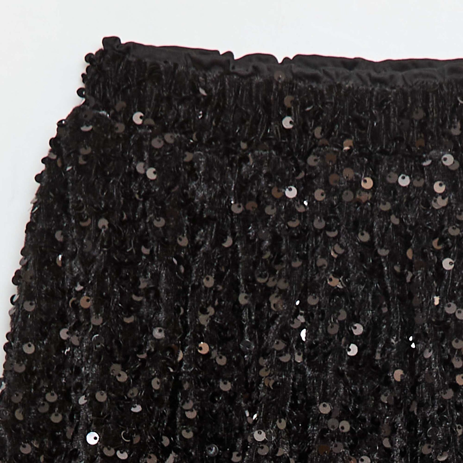 Jupe courte en sequins unie NOIR