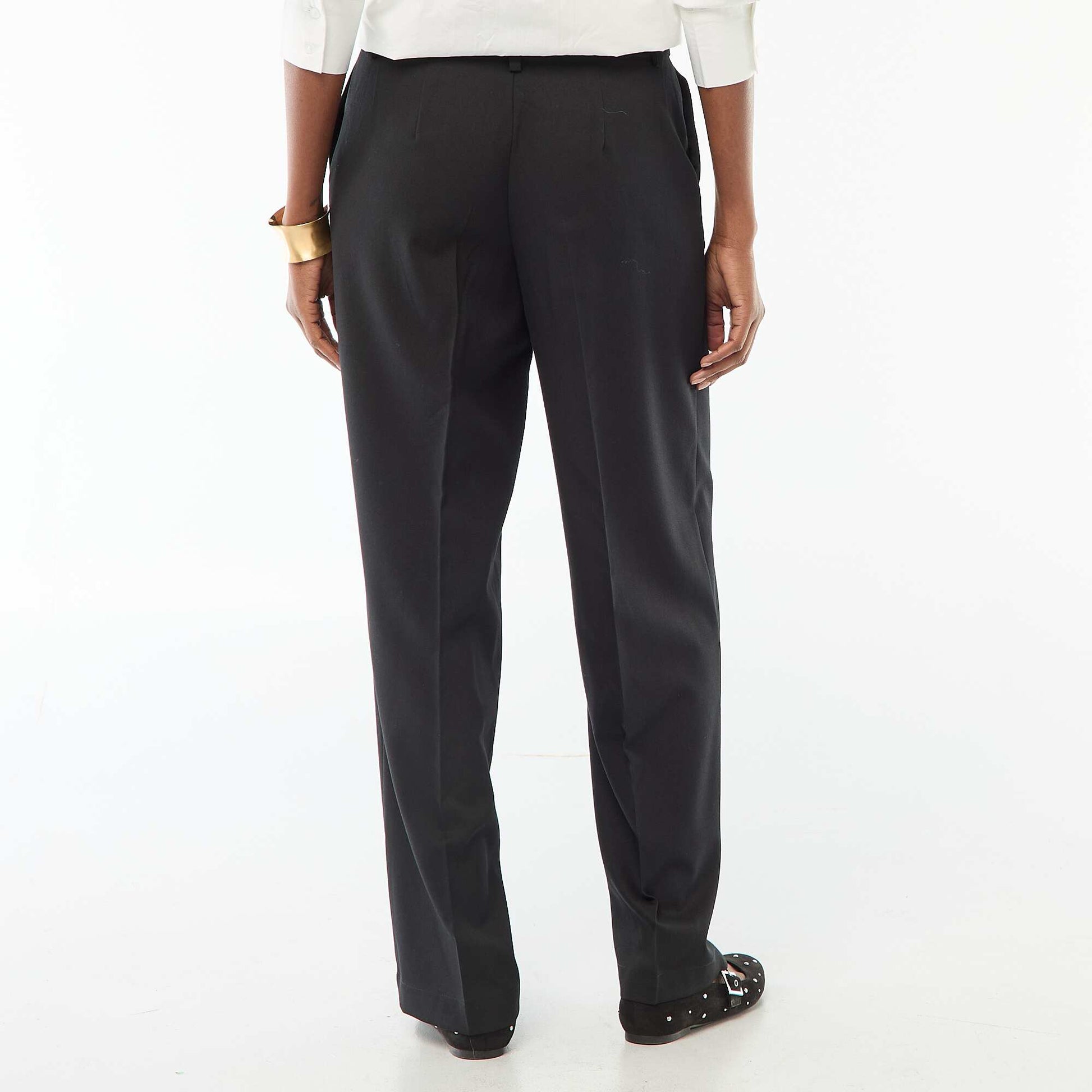 Pantalon large fluide uni NOIR