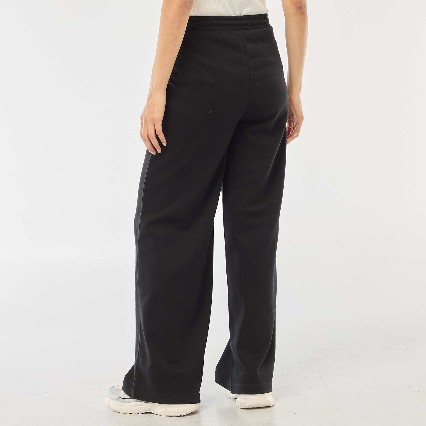 Jogging uni en coton NOIR