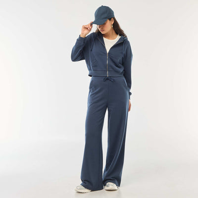 Jogging uni en coton BLEU
