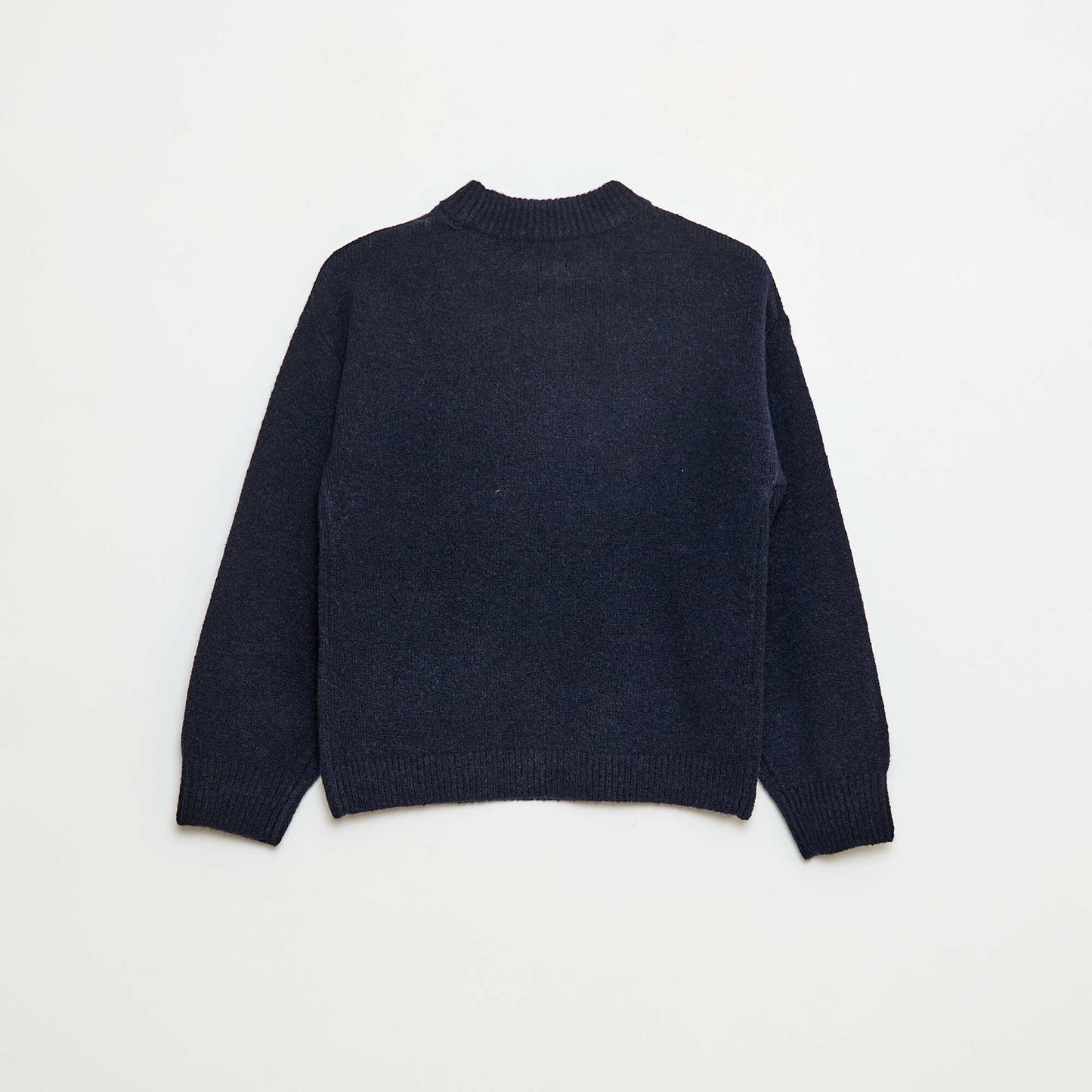 Pull col rond à motif BLEU