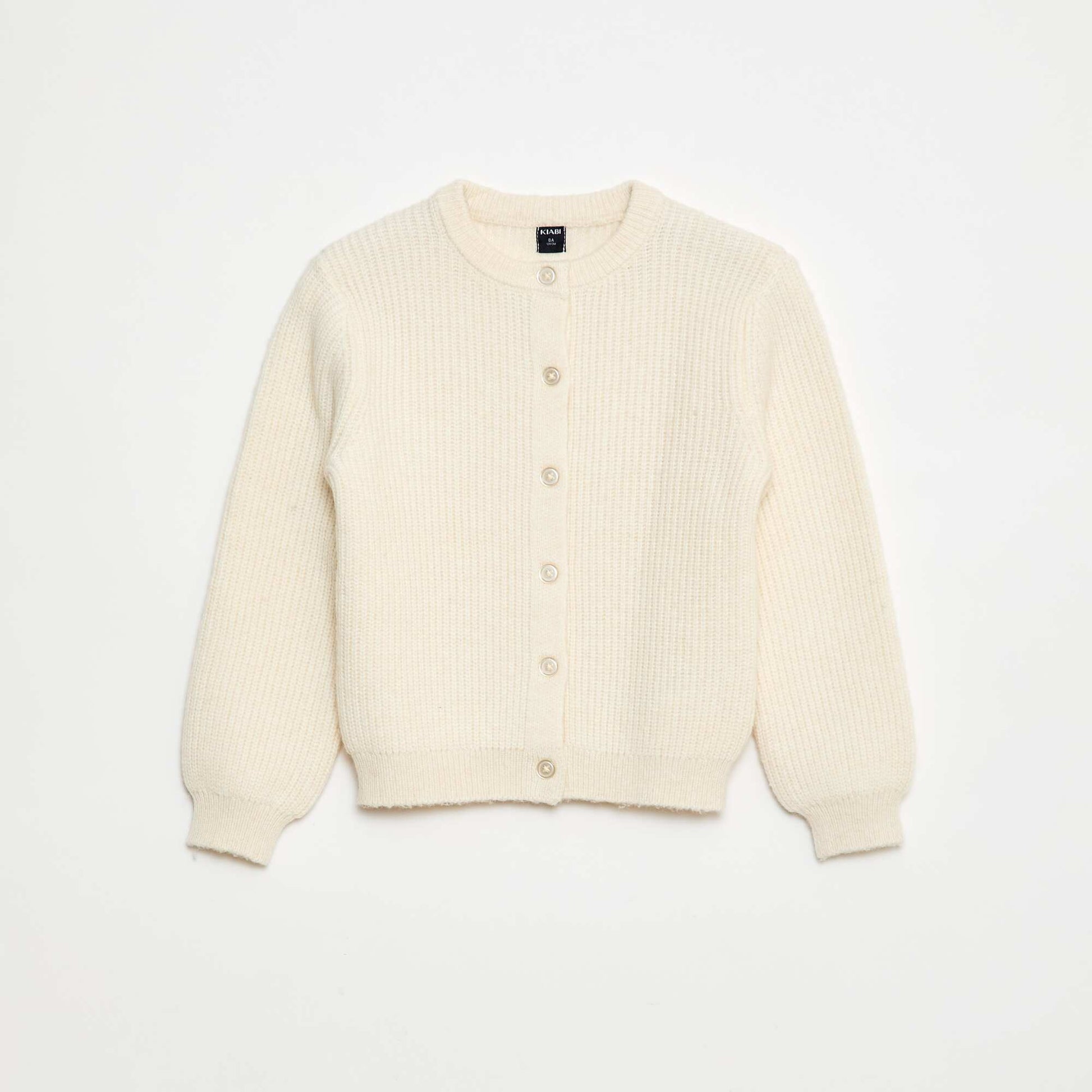 Gilet en maille tricot grosse jauge uni BEIGE