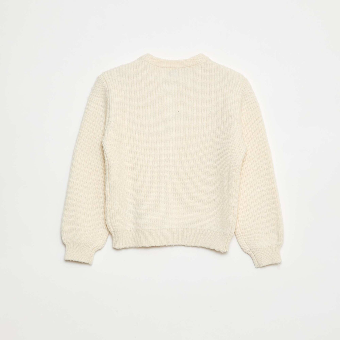 Gilet en maille tricot grosse jauge uni BEIGE