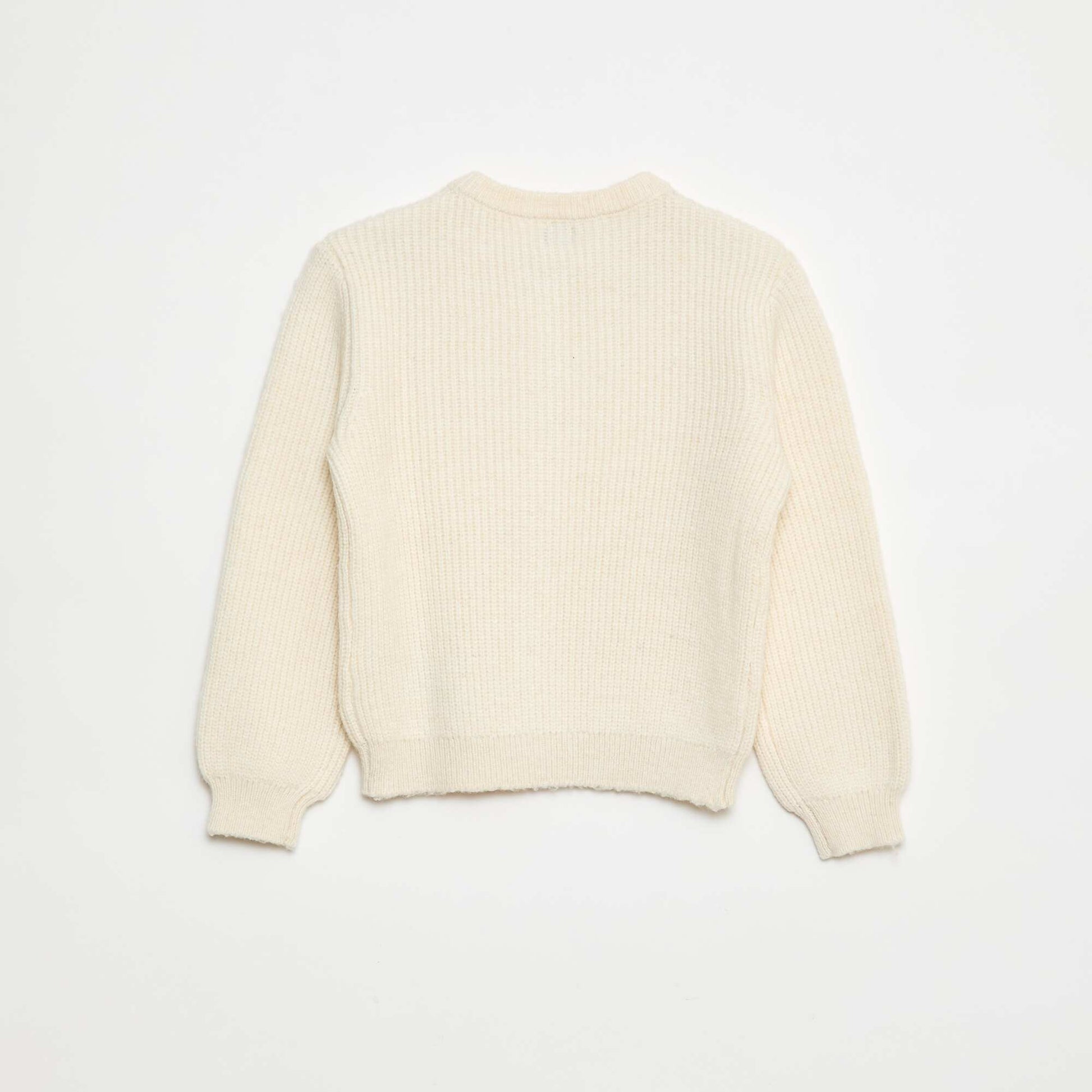 Gilet en maille tricot grosse jauge uni BEIGE
