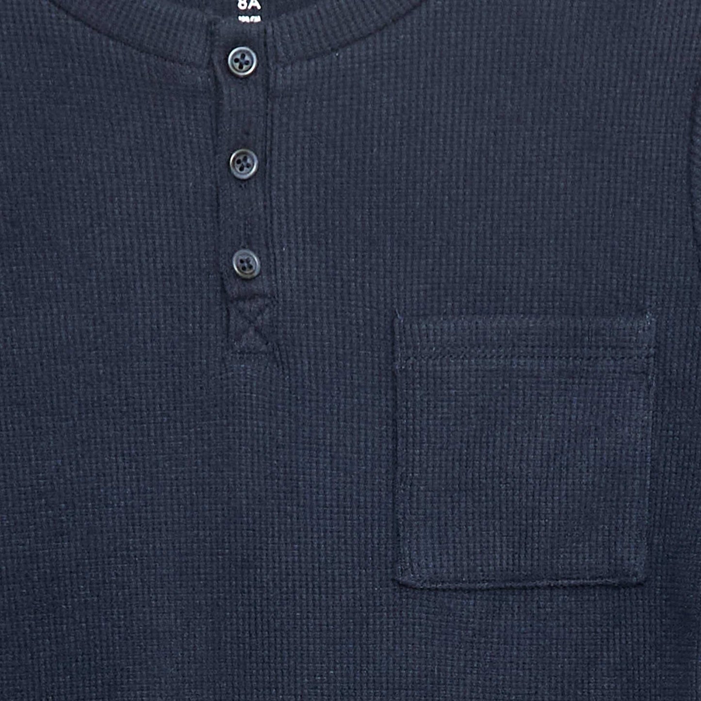 T-shirt en maille doudou avec poche poitrine BLEU