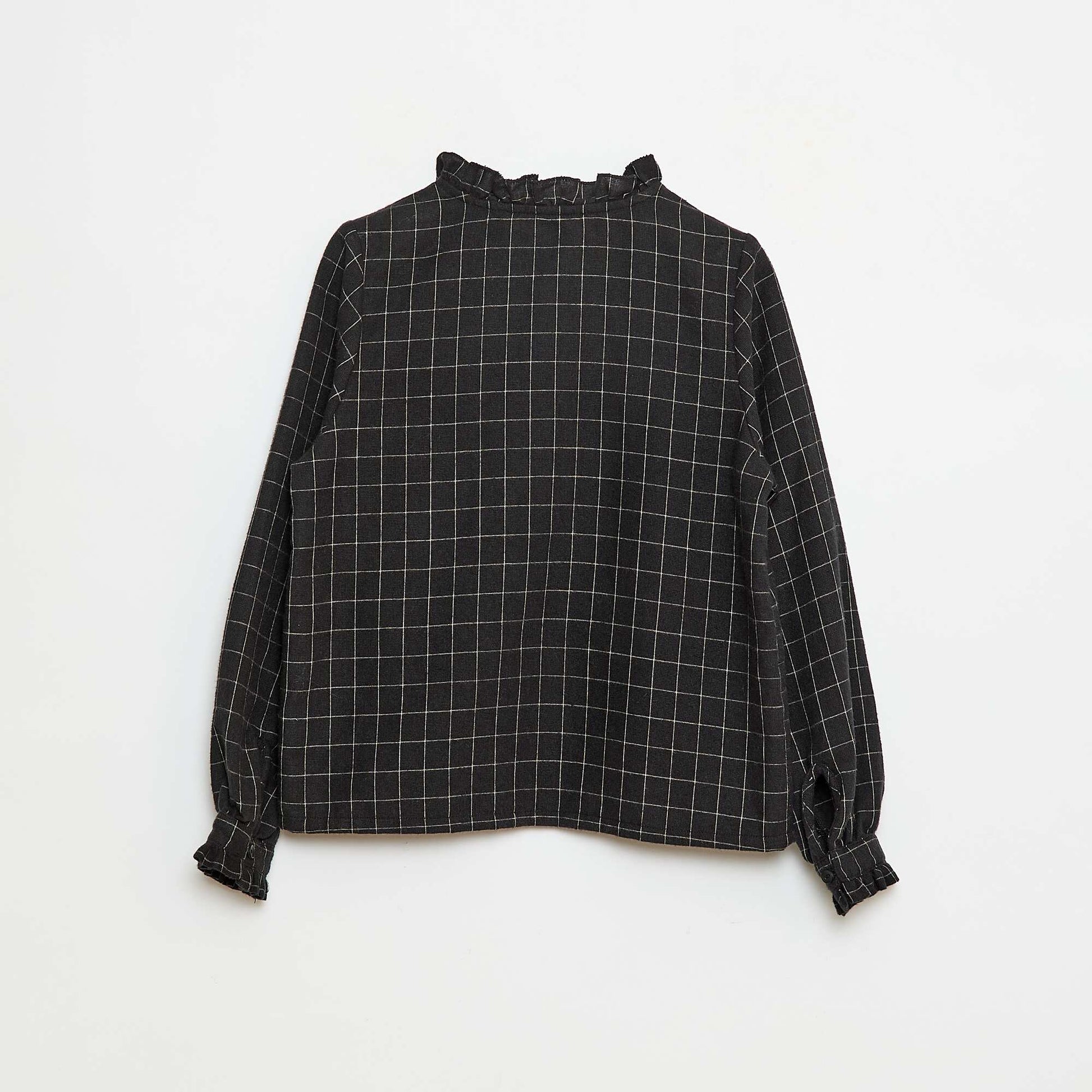 Chemise victorienne à carreaux GRIS