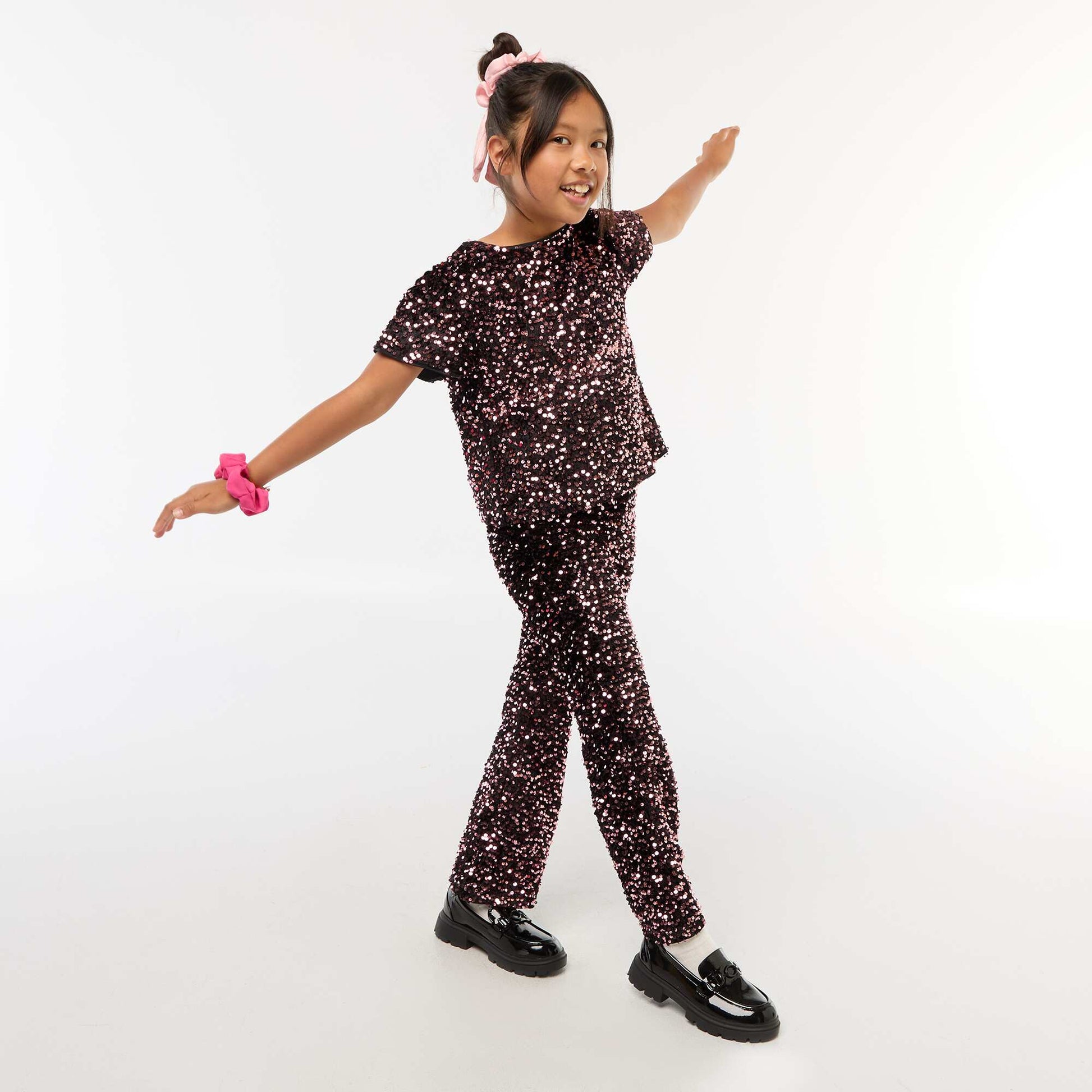 Pantalon brillant flare fit ROSE