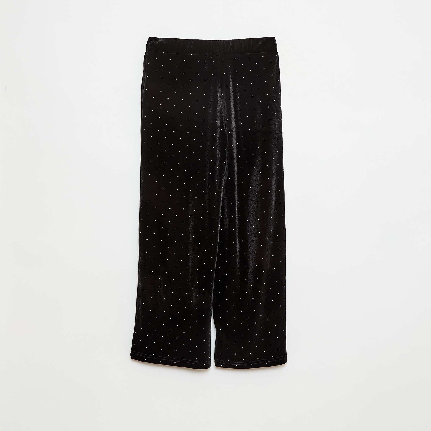 Pantalon wide leg en velours uni NOIR