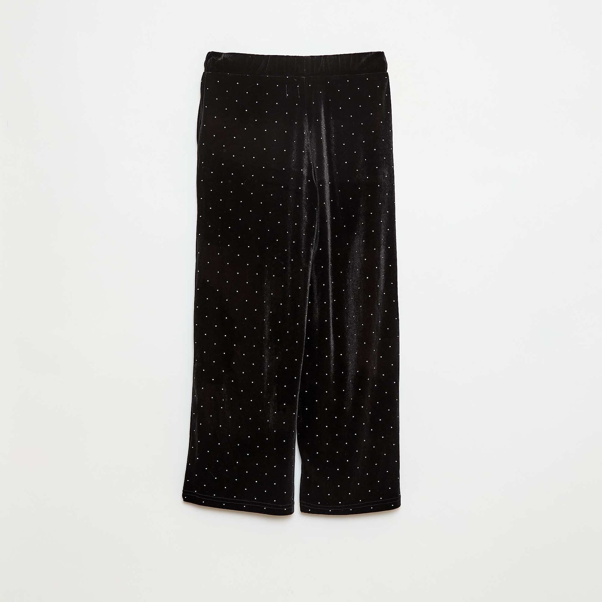Pantalon wide leg en velours uni NOIR